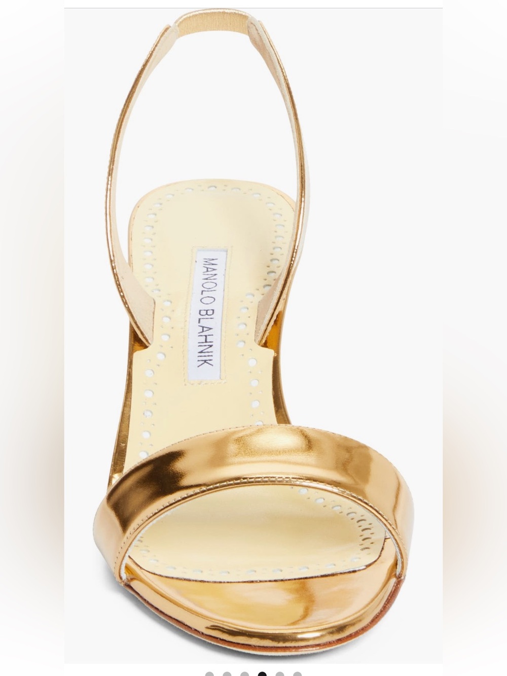 Manolo Blahnik Cupisanpla Gold Metallic Slingback Sandals 8US 38EU New $995 - Picture 4 of 12